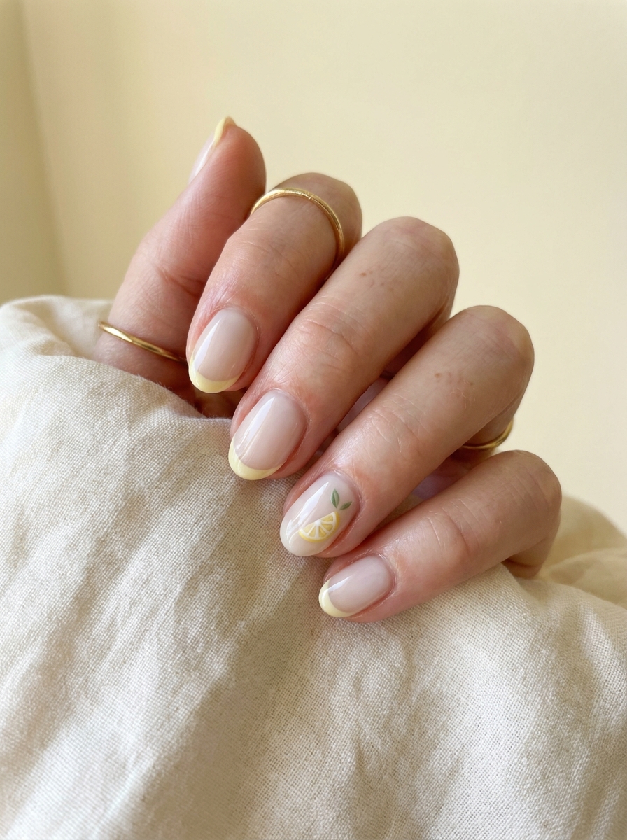 Lemon Accent Basic Nails – gepflegte Nagelidee 2026